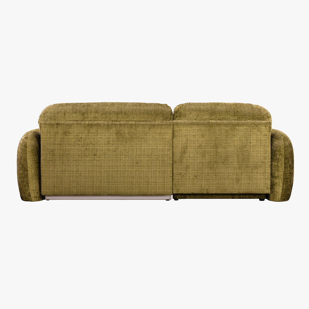 VIONA Canapé d'angle convertible avec coffre en tissu vert - Angle gauche