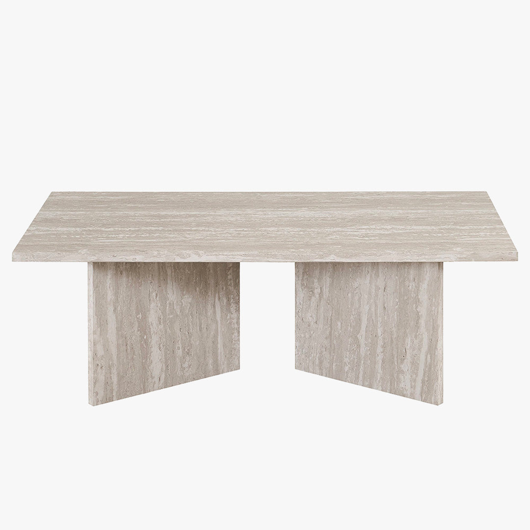 LITAR Table basse rectangulaire couleur travertin gris 125 cm