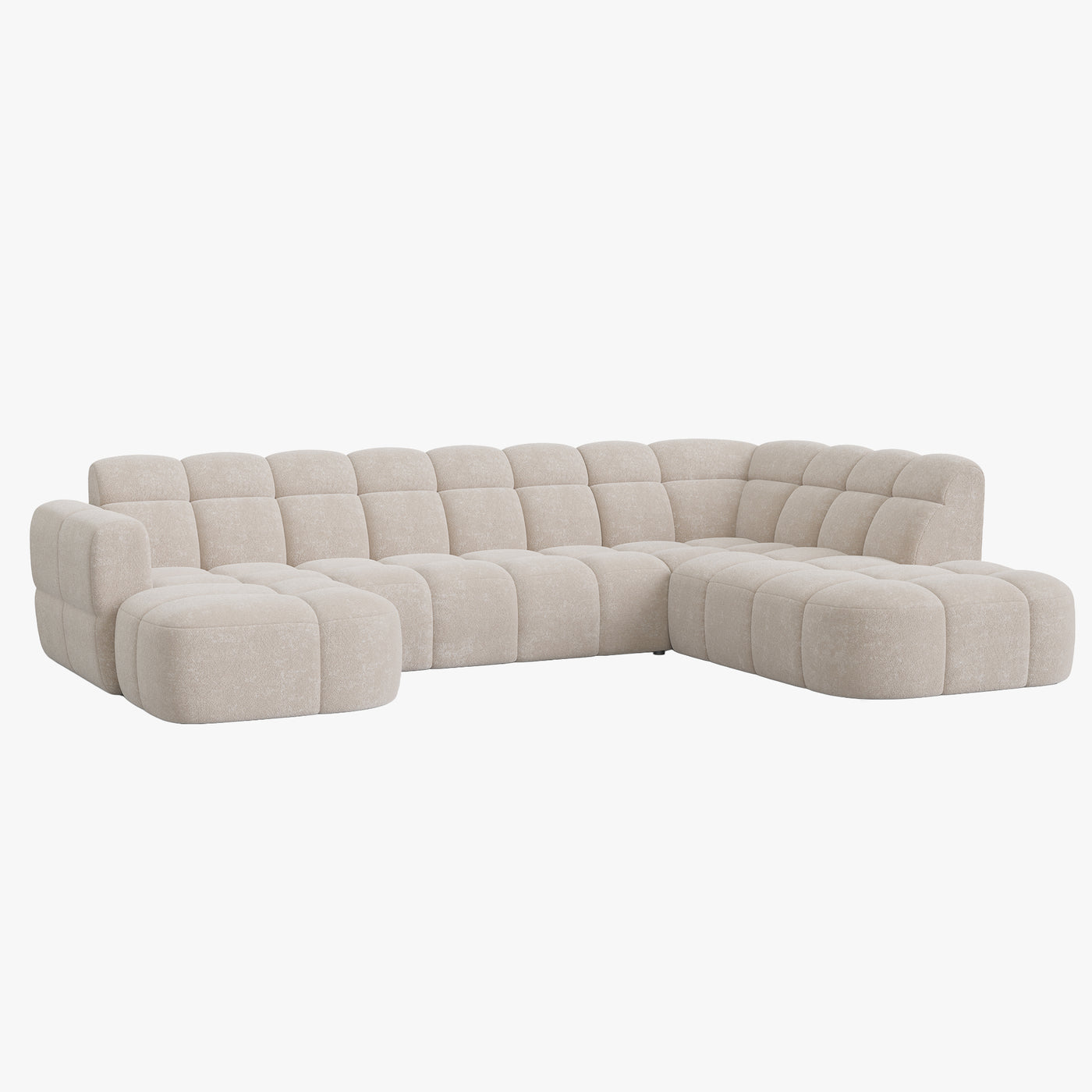 BELIZ XL Canapé panoramique tissu beige - Angle gauche