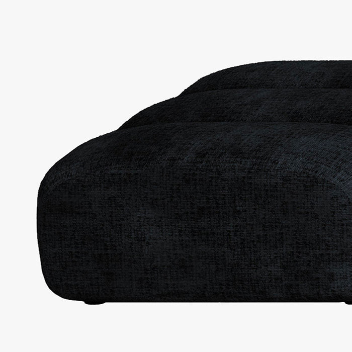 GABYA Pouf rectangle matelassé en tissu noir