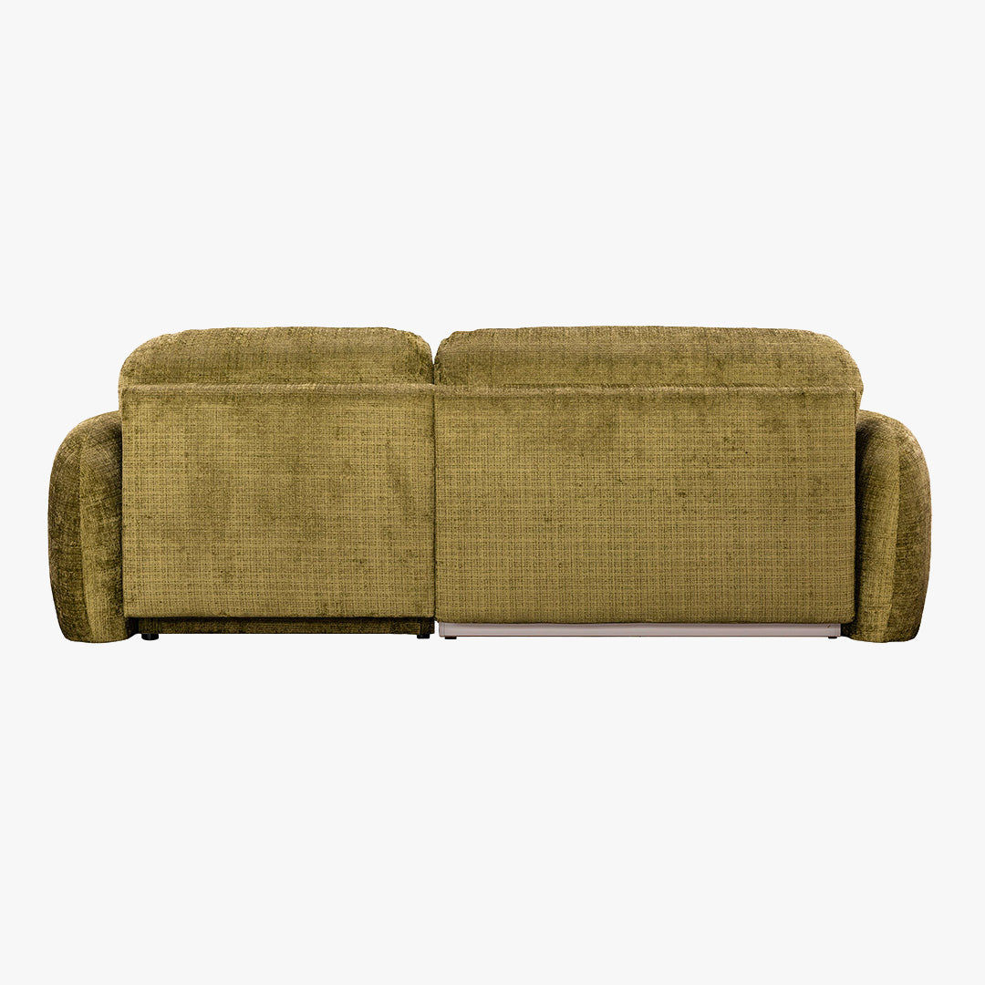 VIONA Canapé d'angle convertible avec coffre en tissu vert - Angle droit