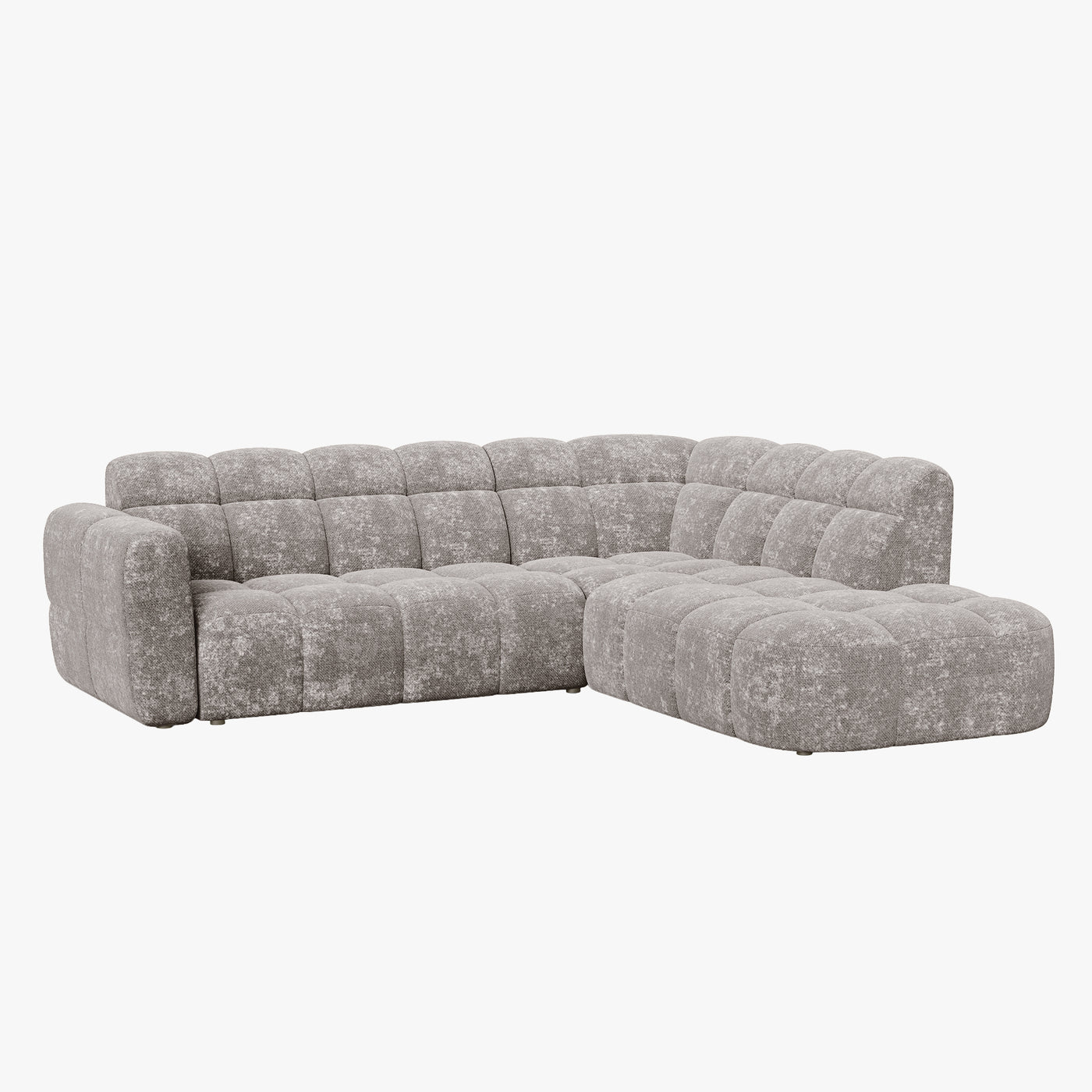 BELIZ Canapé d'angle en tissu taupe - Angle droit