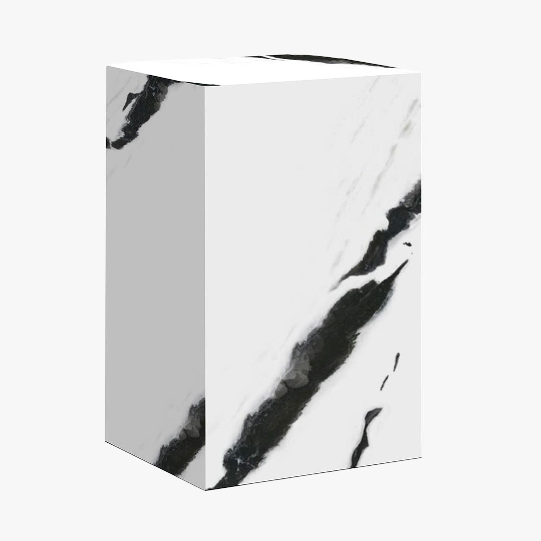TRESA Table d'appoint marbre d'ingénierie blanc et noir
