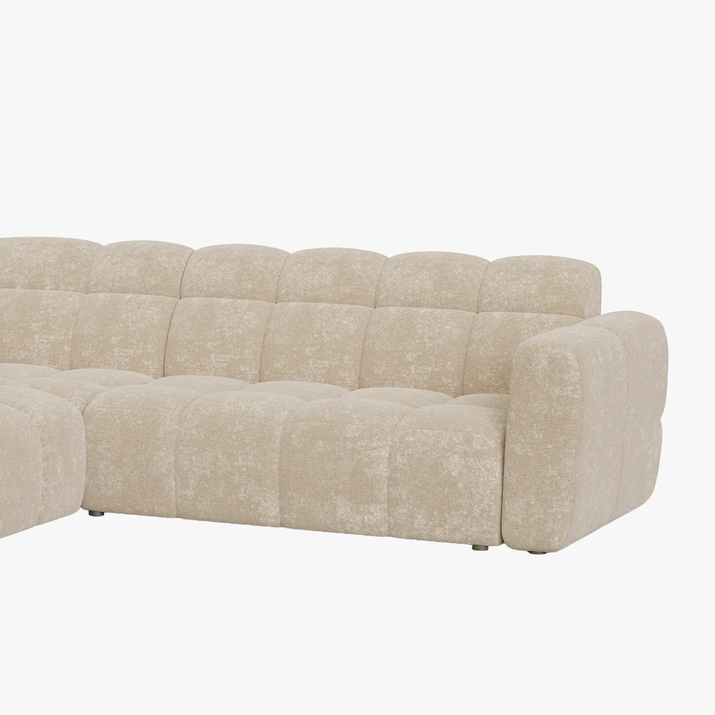 BELIZ Canapé d'angle en tissu beige - Angle gauche