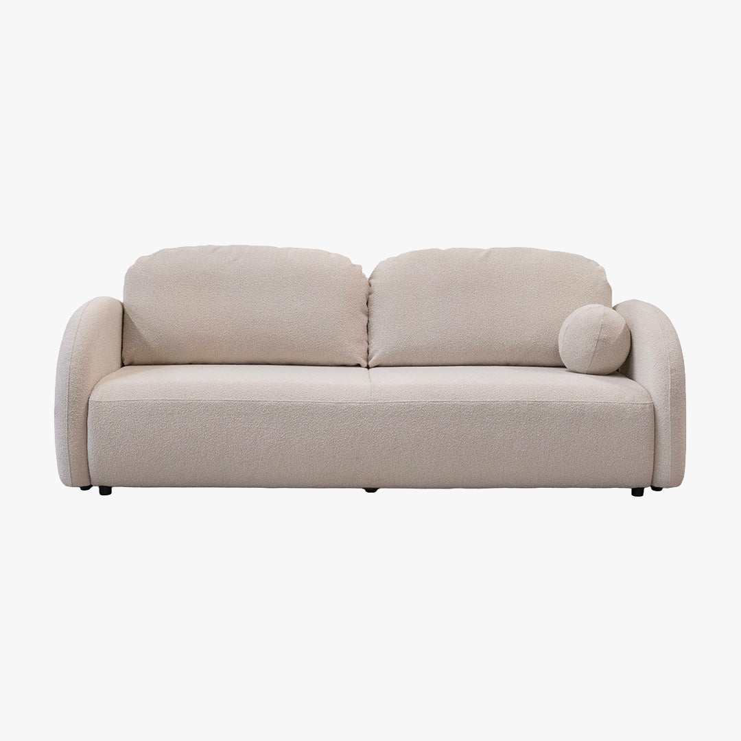 SYNA Canapé 3 places convertible en tissu bouclette beige