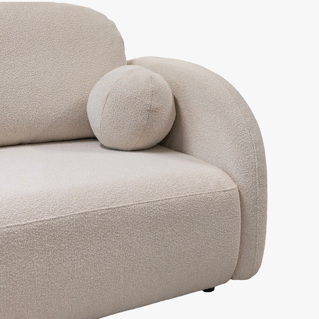 SYNA Canapé 3 places convertible en tissu bouclette beige