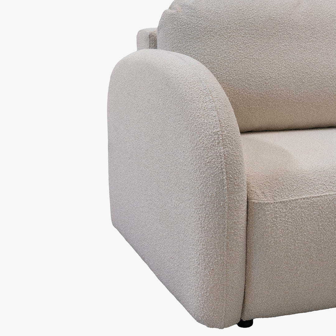 SYNA Canapé 3 places convertible en tissu bouclette beige