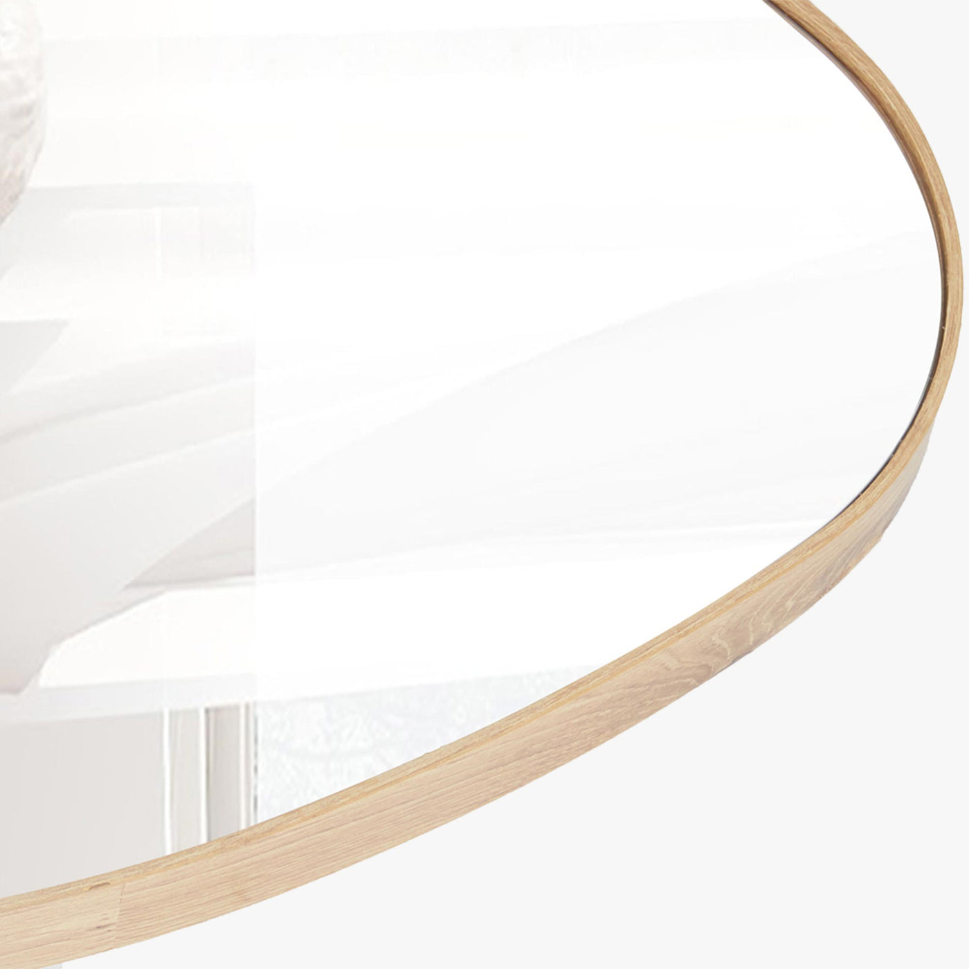 NACIA Miroir mural ovale 80x50 cm couleur chêne vieilli