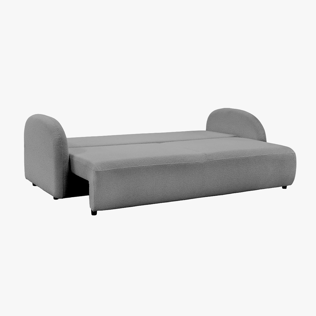 SYNA Canapé 3 places convertible en tissu bouclette gris