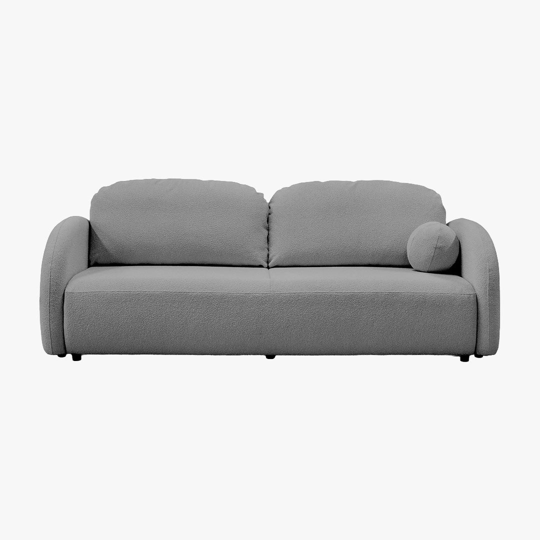SYNA Canapé 3 places convertible en tissu bouclette gris