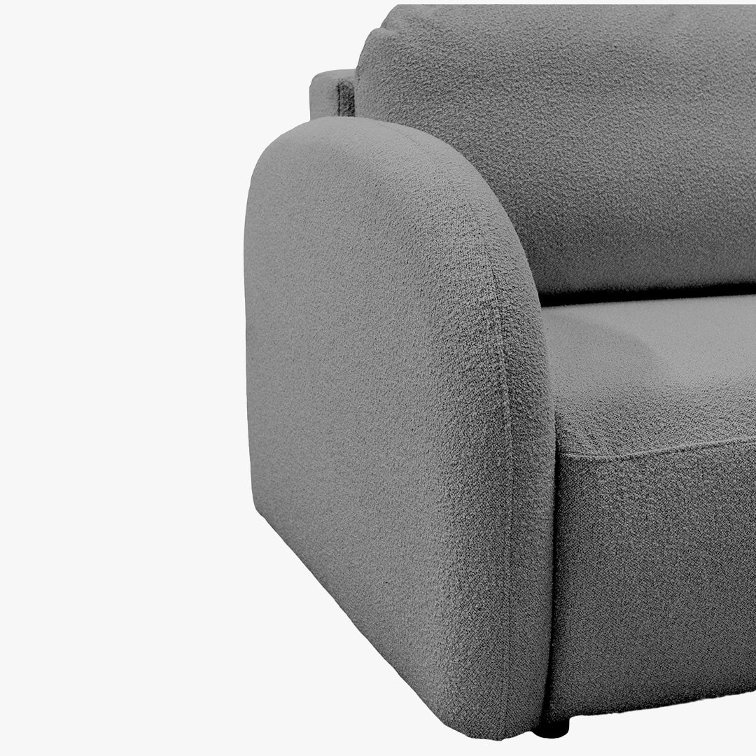 SYNA Canapé 3 places convertible en tissu bouclette gris