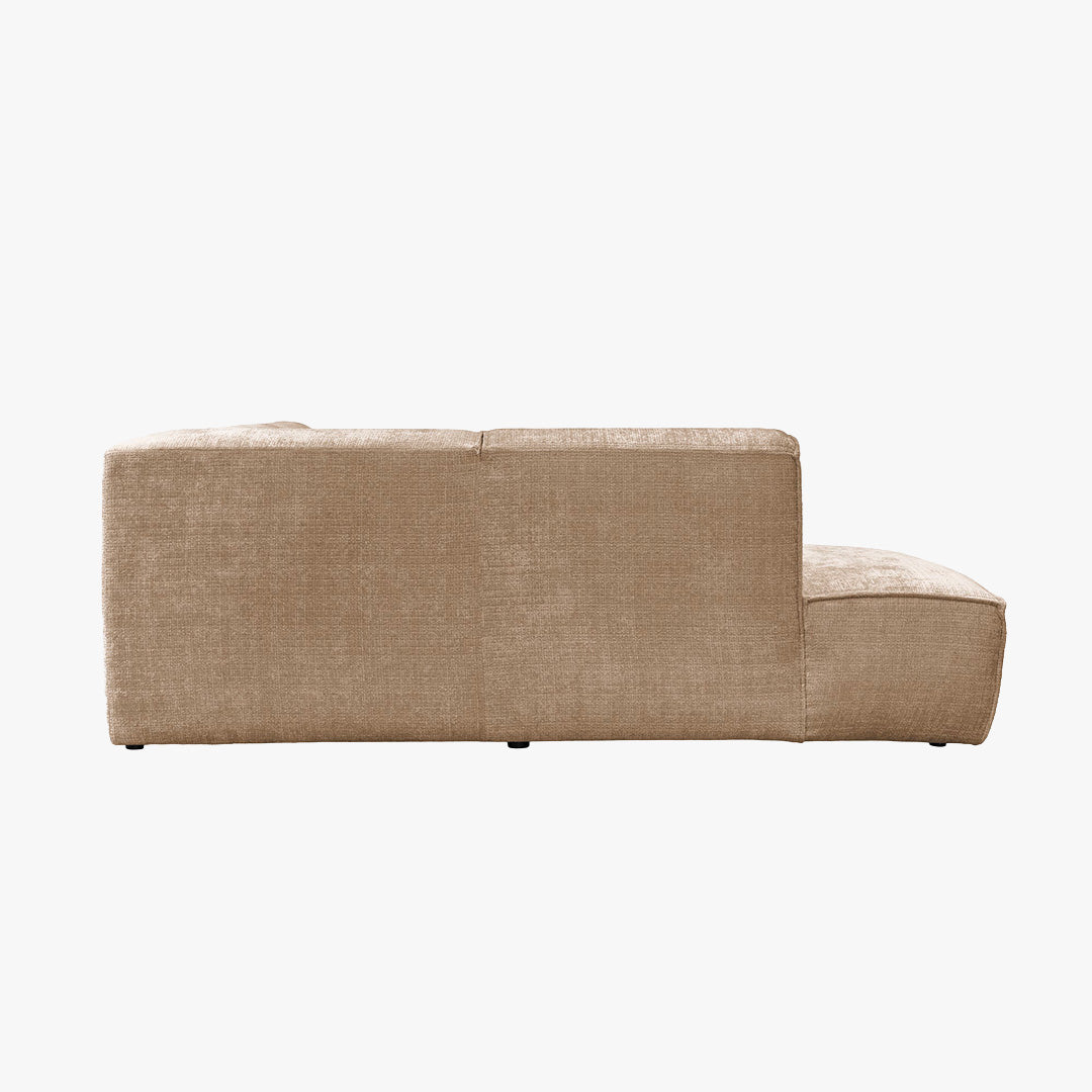 GIULIA XL Canapé d'angle en tissu taupe - Angle gauche