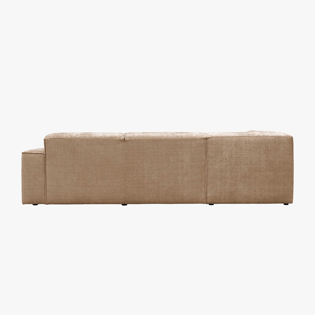 GIULIA XL Canapé d'angle en tissu taupe - Angle gauche