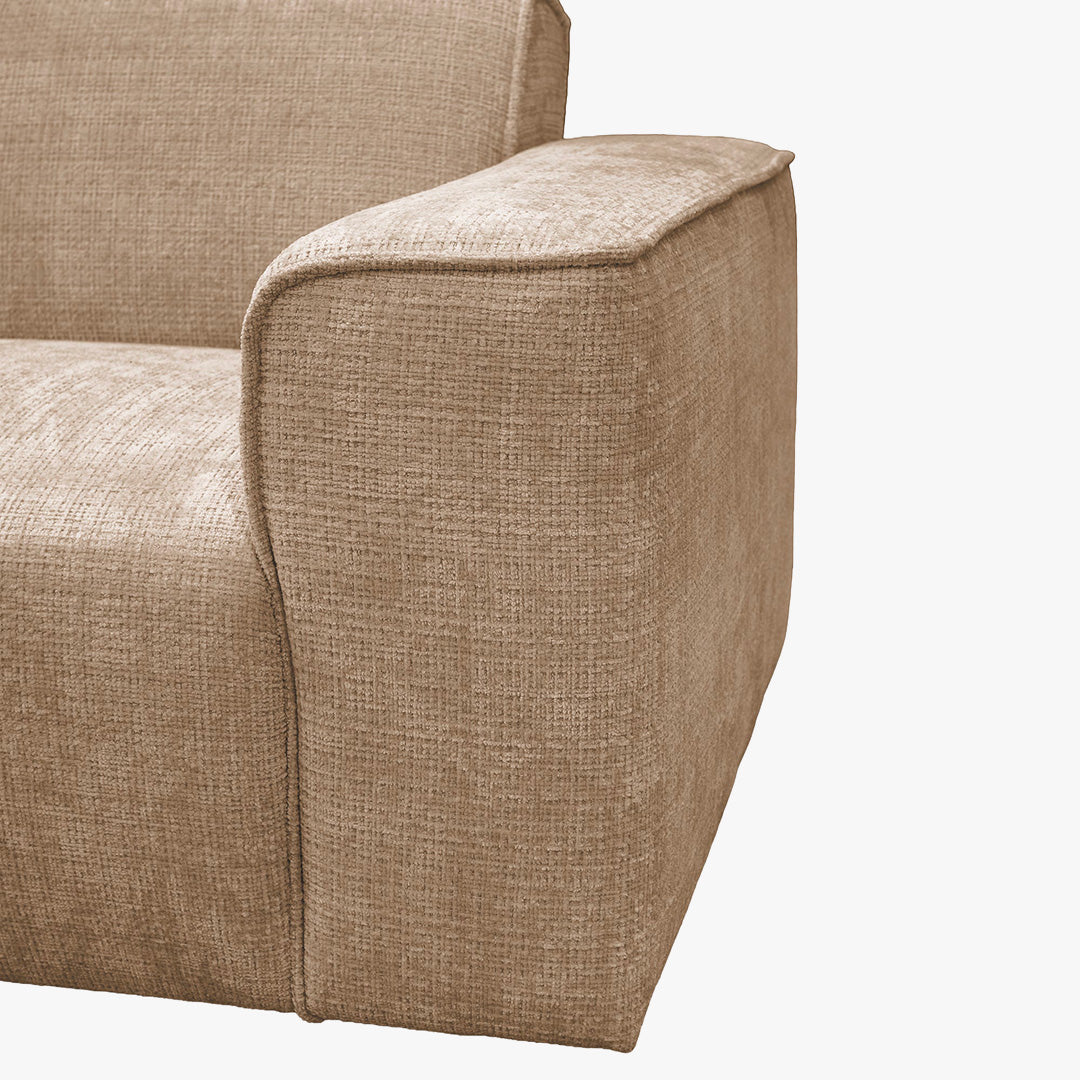 GIULIA XL Canapé d'angle en tissu taupe - Angle gauche
