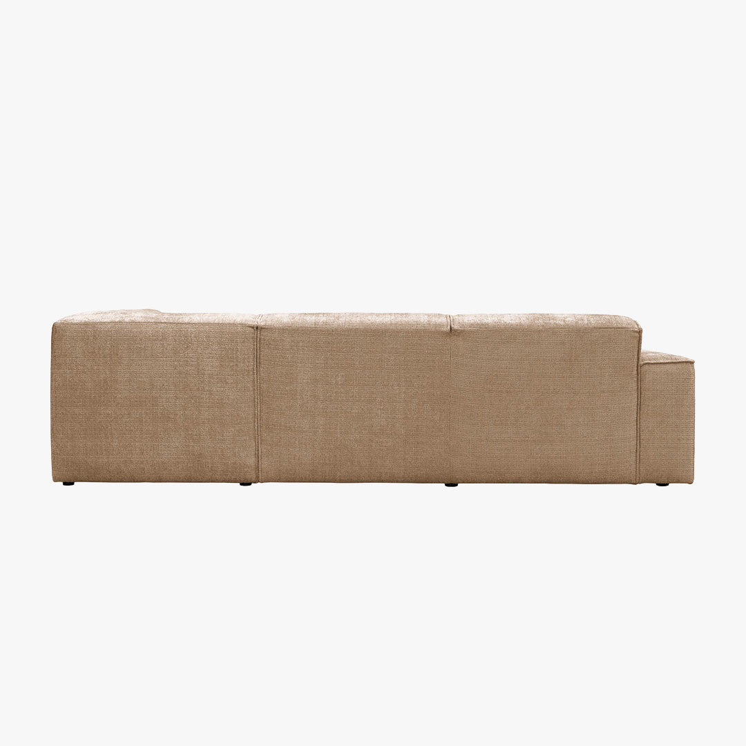 GIULIA XL Canapé d'angle en tissu taupe - Angle droit