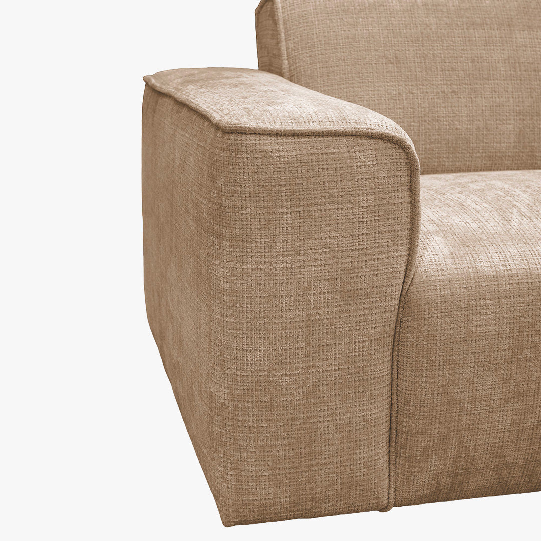 GIULIA XL Canapé d'angle en tissu taupe - Angle droit