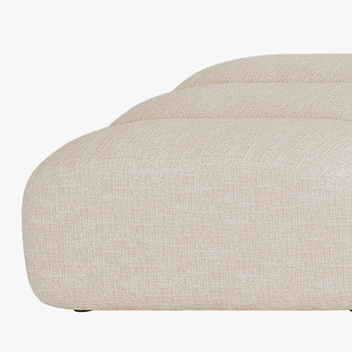 GABYA Pouf rectangle matelassé en tissu beige