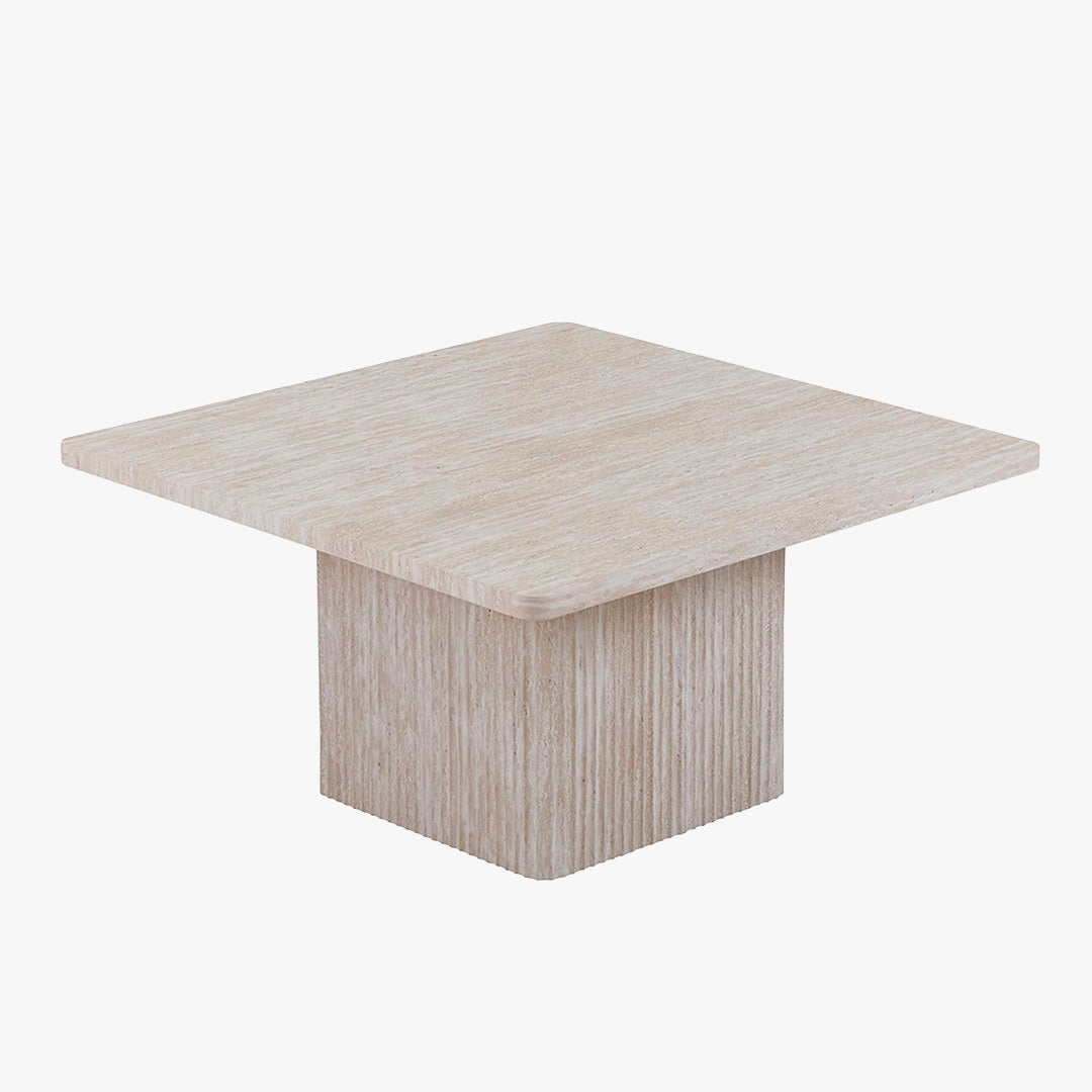 DOLSA Lot de 2 tables basses carrées couleur travertin