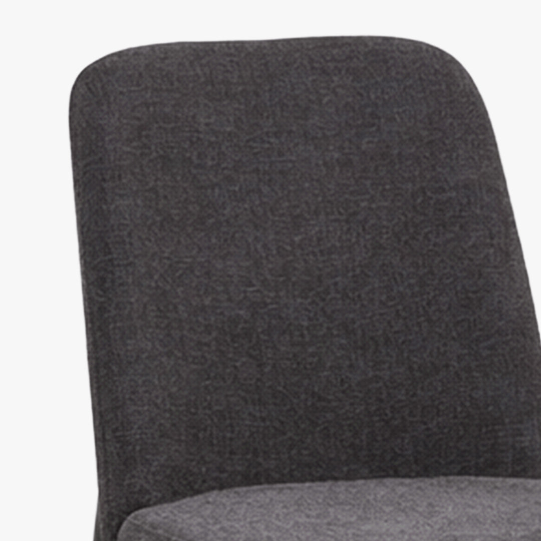 KAYNA Lot de 2 chaises en tissu gris foncé pieds en métal noir