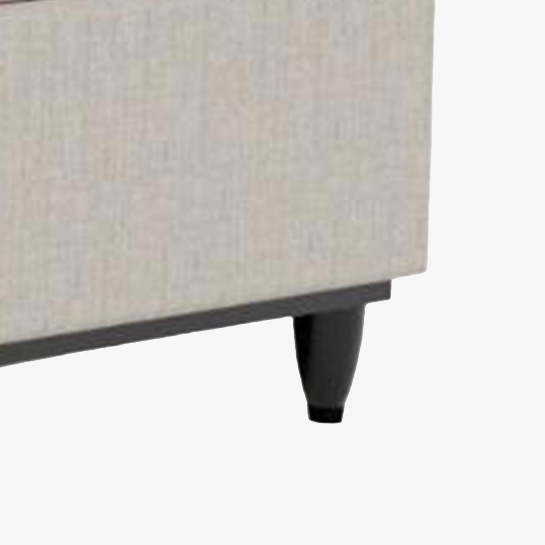 SAYA Lit coffre en tissu beige 180x200 cm