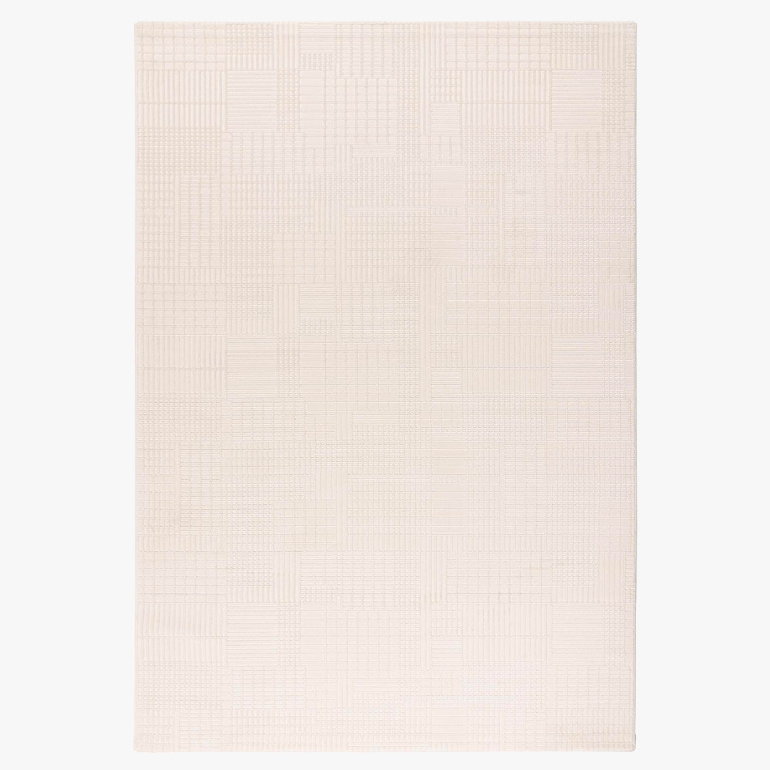 NAPOLI Tapis en tissu texturé blanc écru - 160x230 cm
