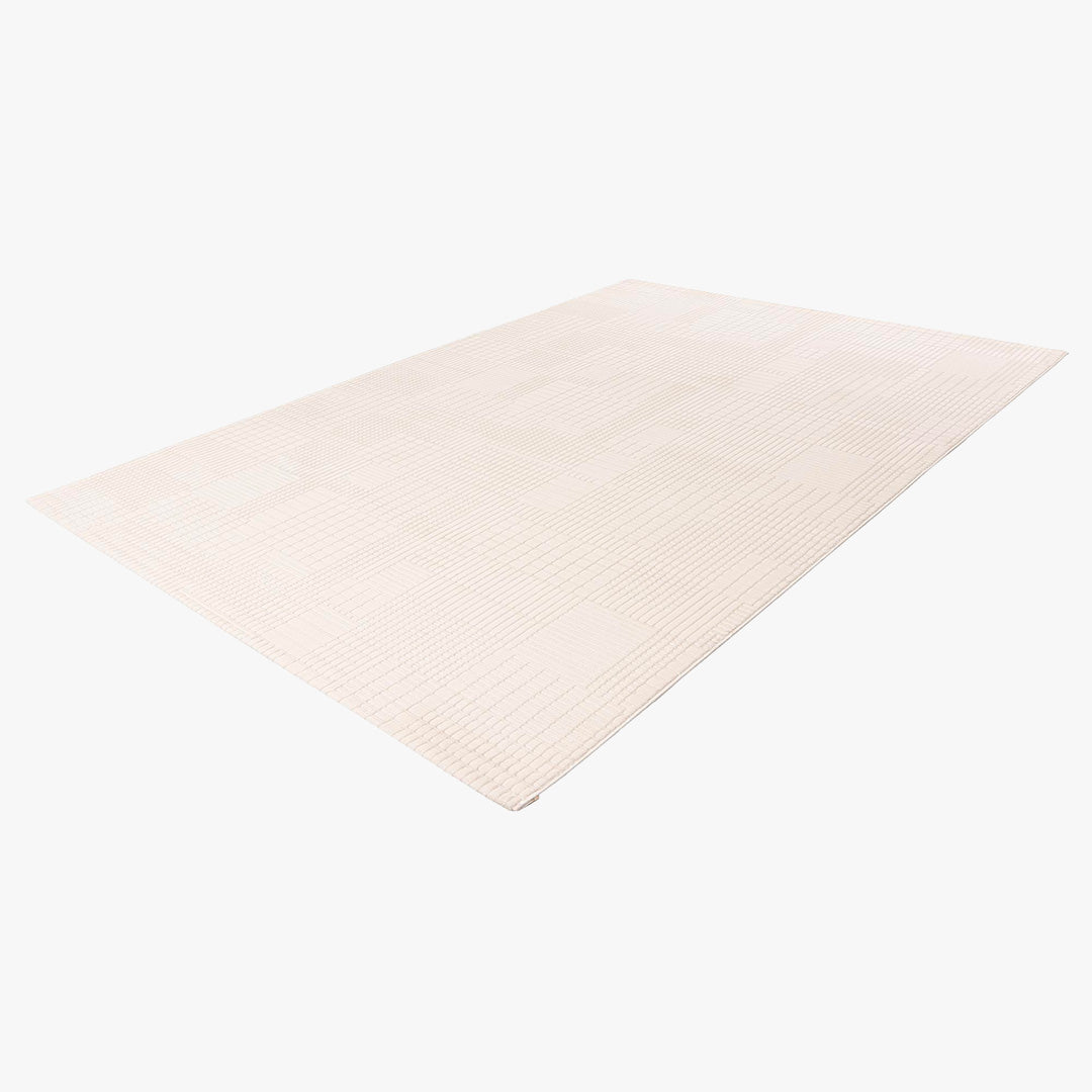 NAPOLI Tapis en tissu texturé blanc écru - 160x230 cm