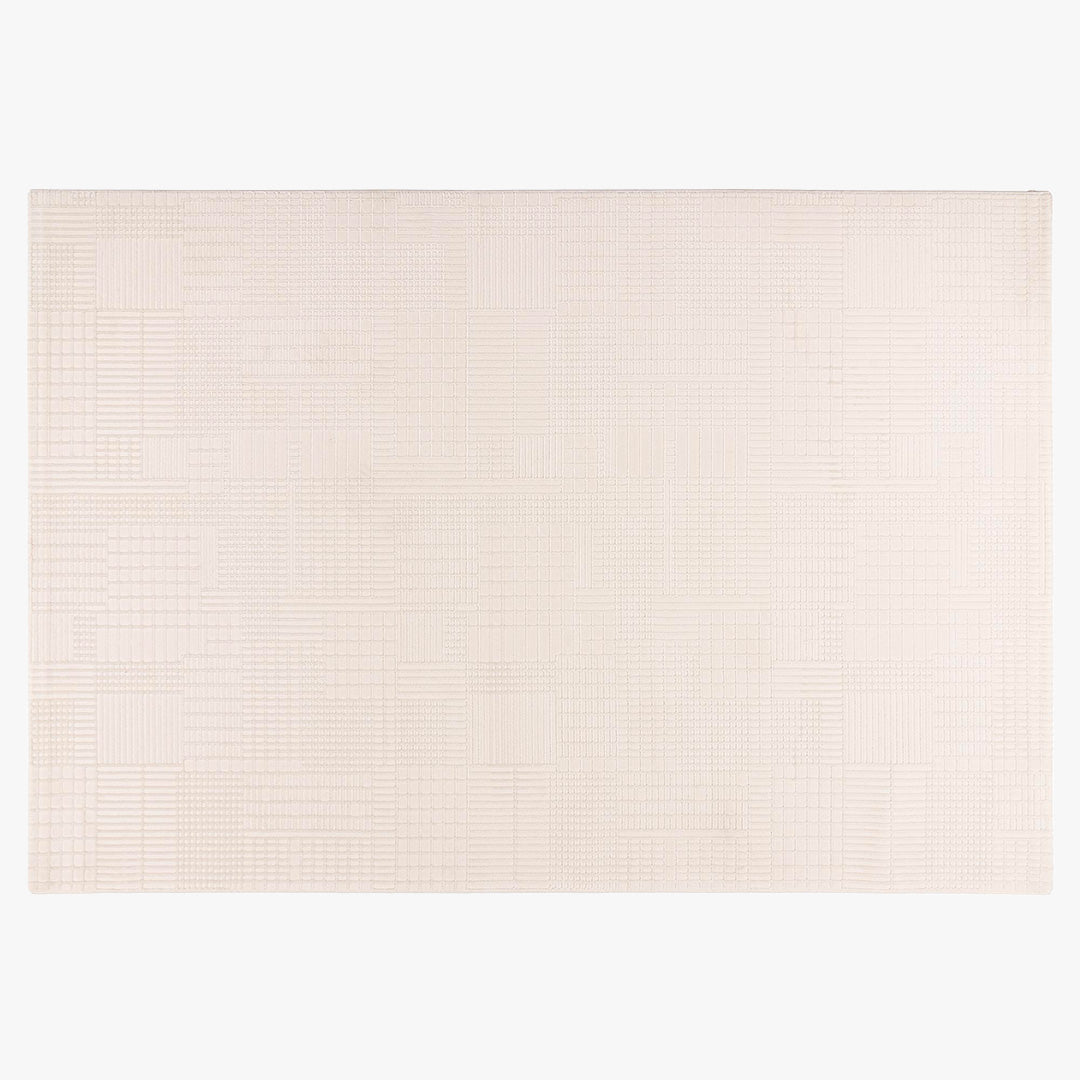NAPOLI Tapis en tissu texturé blanc écru - 160x230 cm