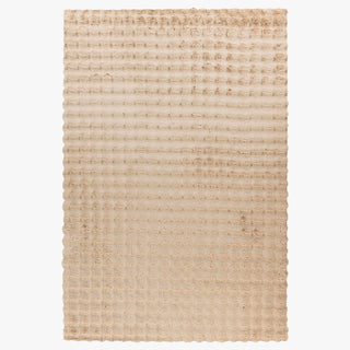 HARMONY Tapis en tissu doux à motif quadrillé beige - 160x230 cm