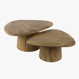 ALEA Lot de 2 tables basses en bois de manguier massif