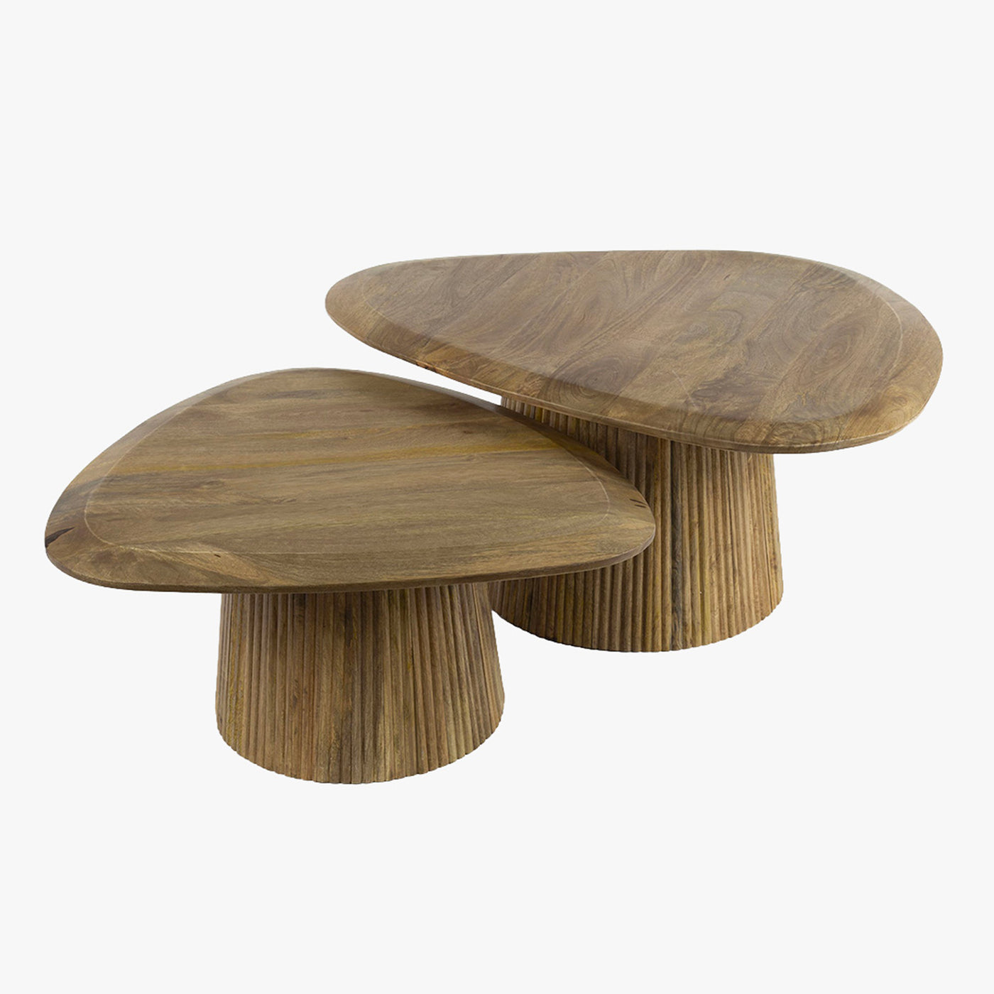 ALEA Lot de 2 tables basses en bois de manguier massif