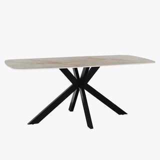 APOLLO XL Table à manger en pierre frittée beige 180 cm