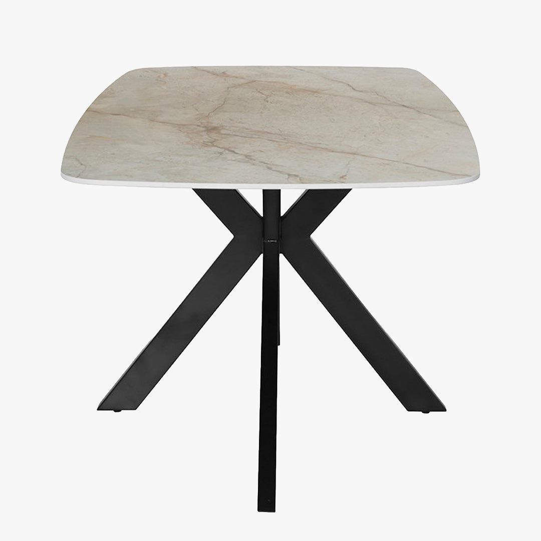 APOLLO XL Table à manger en pierre frittée beige 180 cm