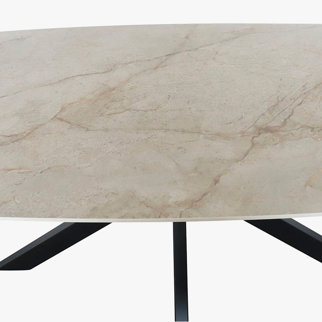 APOLLO XL Table à manger en pierre frittée beige 180 cm