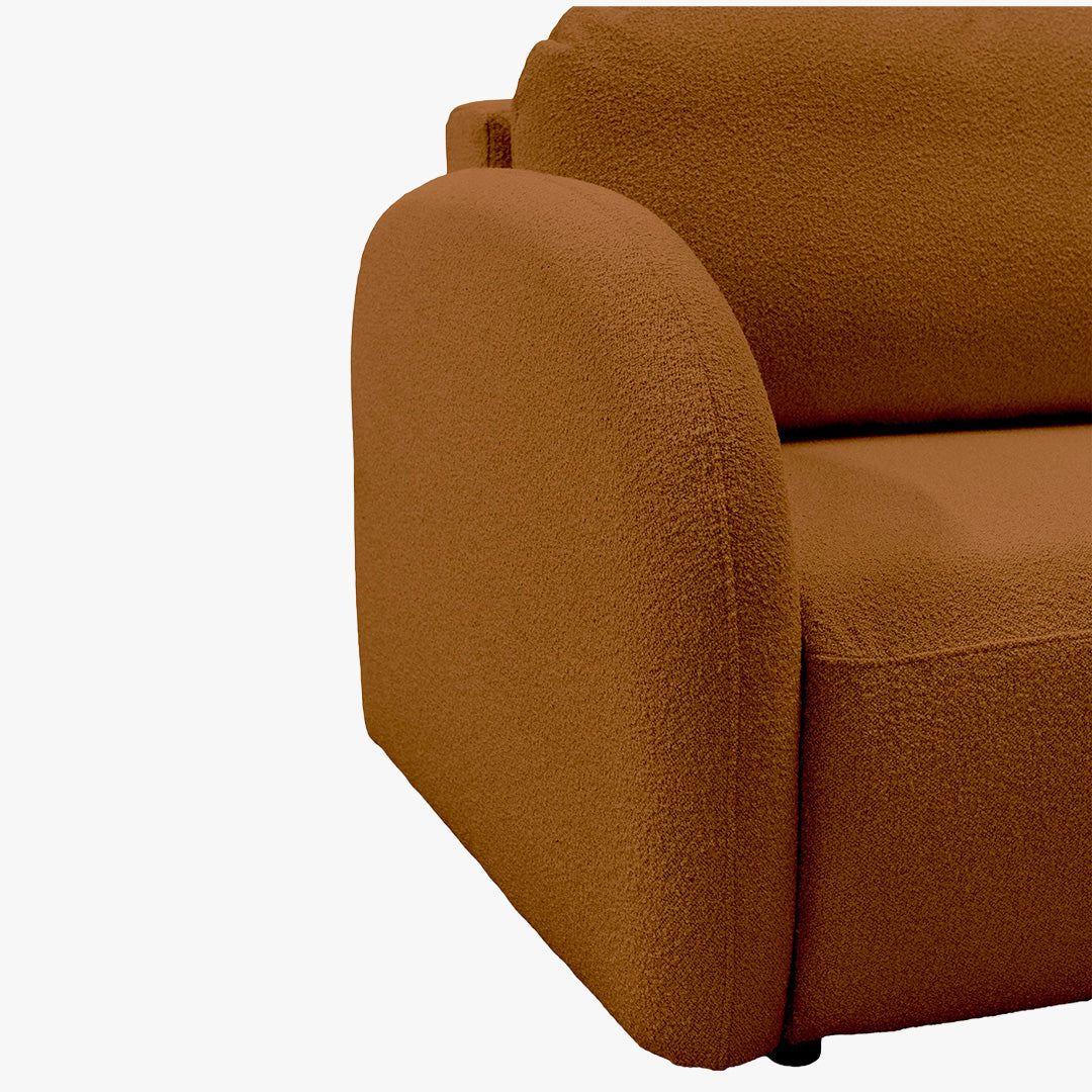 SYNA Canapé 3 places convertible en tissu bouclette orange