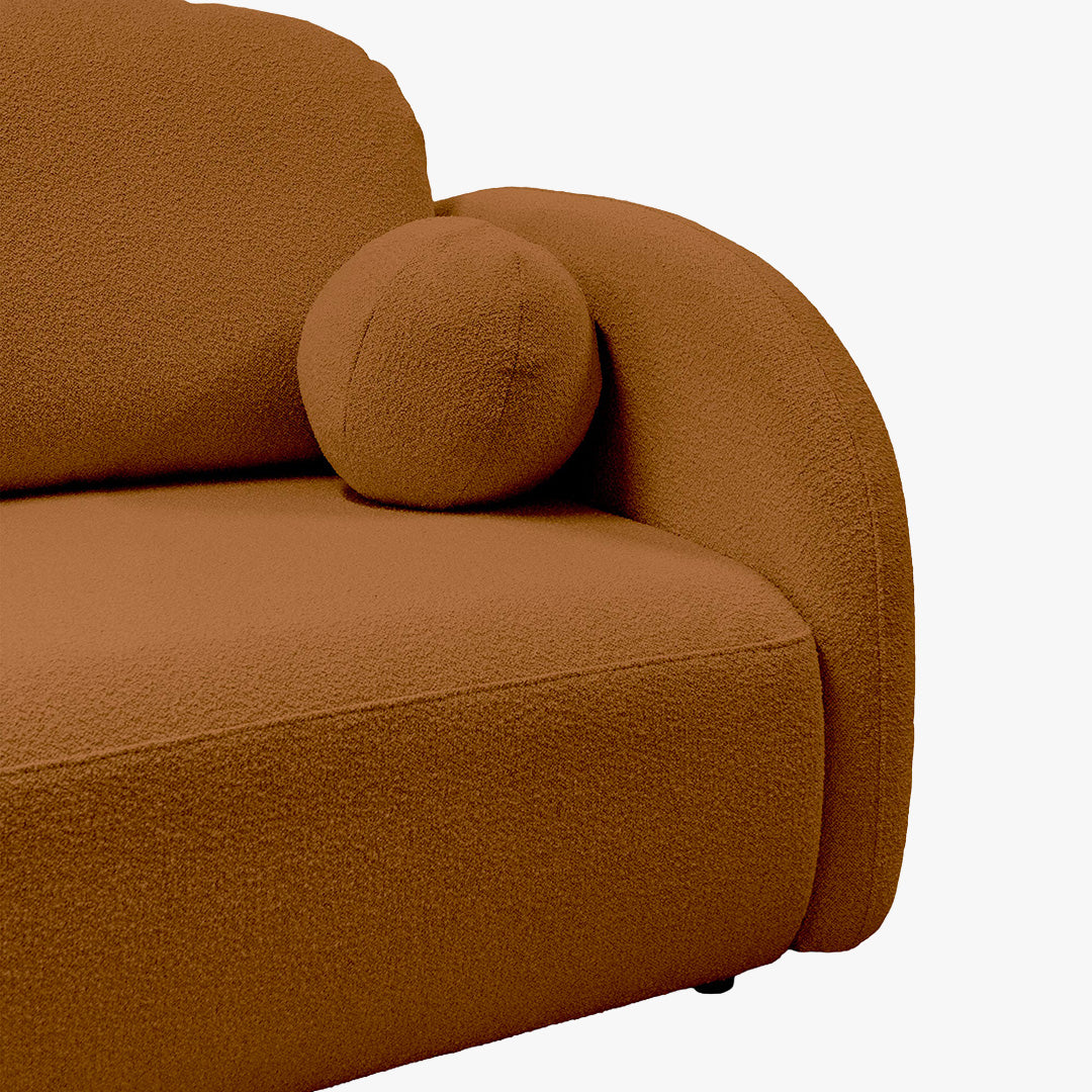SYNA Canapé 3 places convertible en tissu bouclette orange