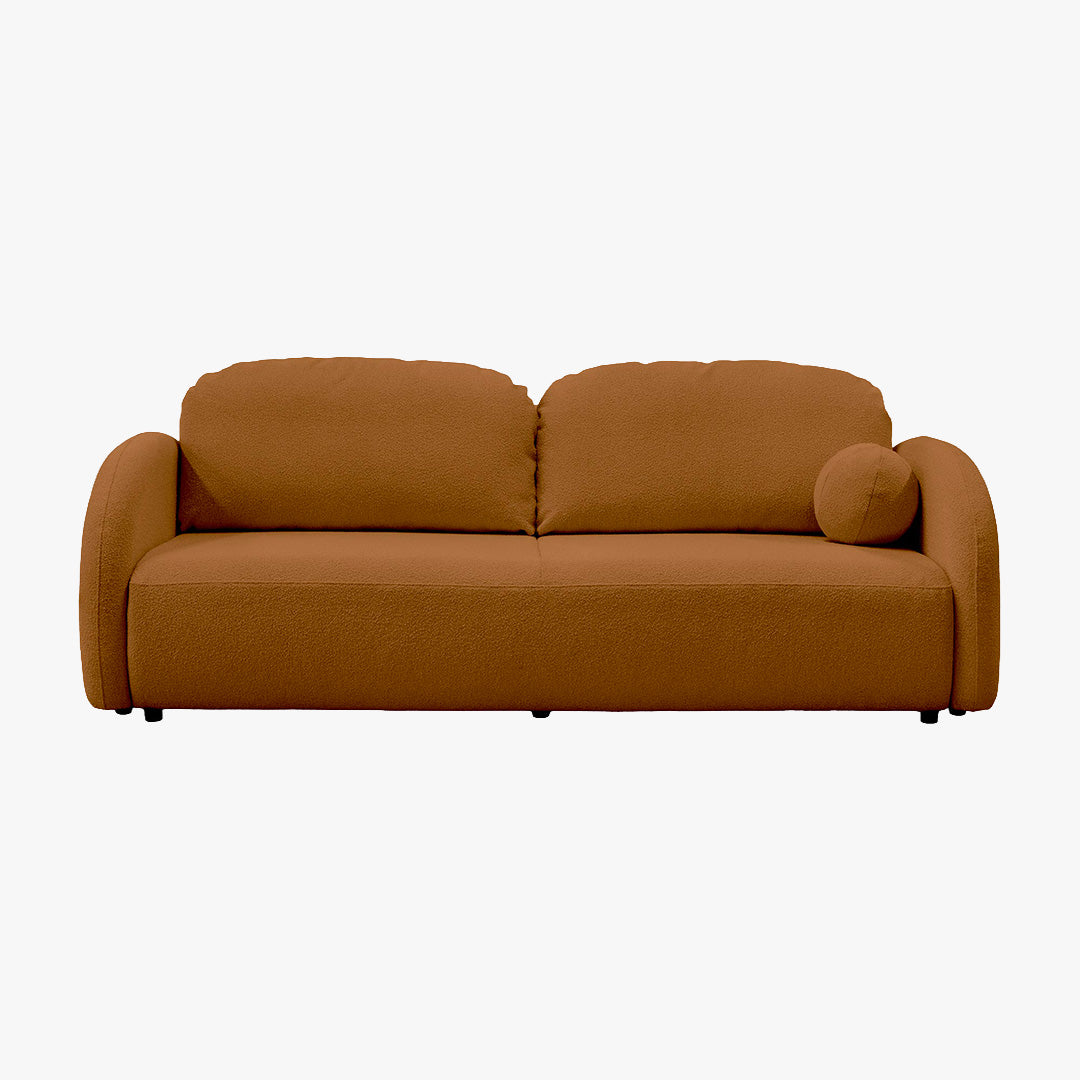 SYNA Canapé 3 places convertible en tissu bouclette orange