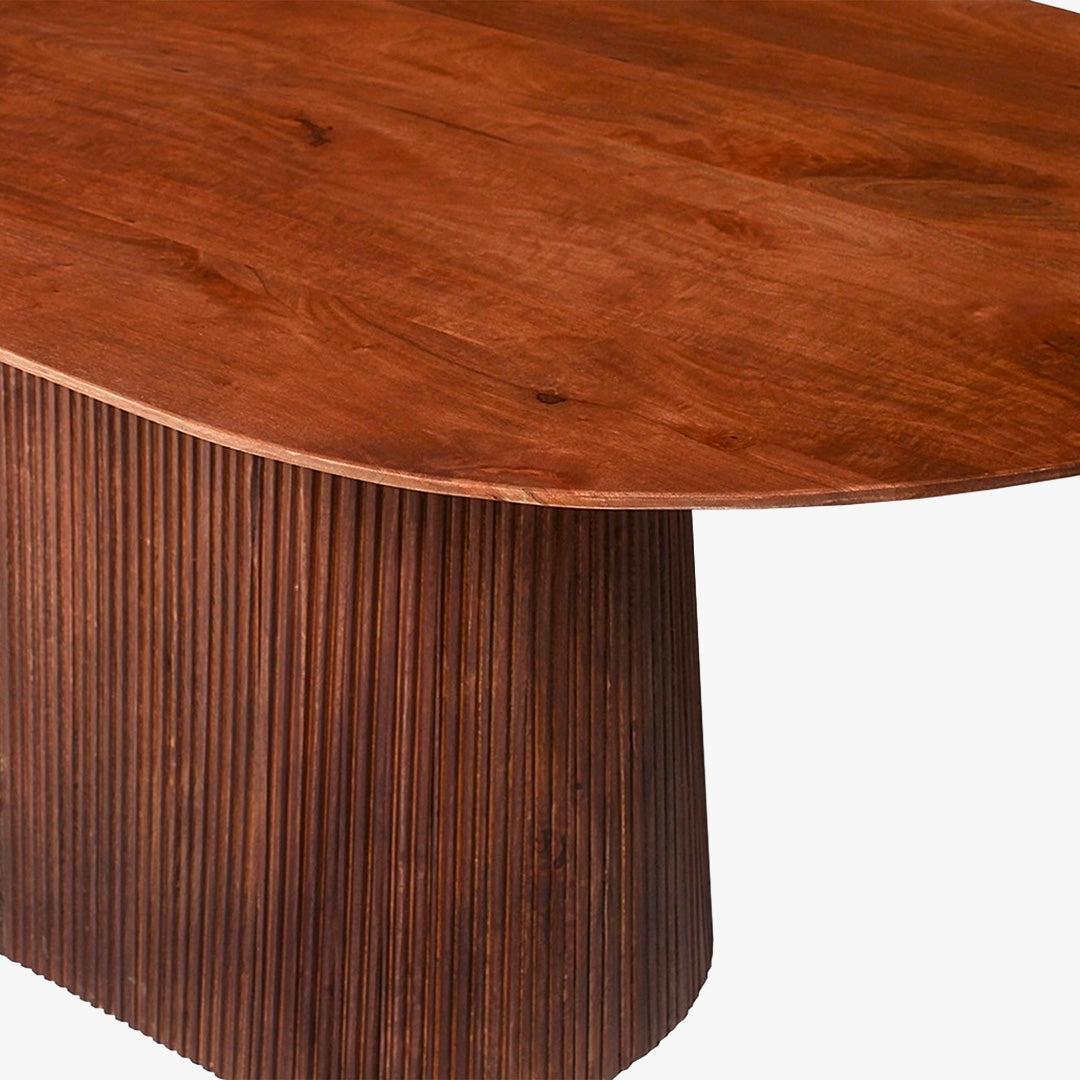 MIGUEL Table à manger ovale en bois de manguier brun clair 200 cm