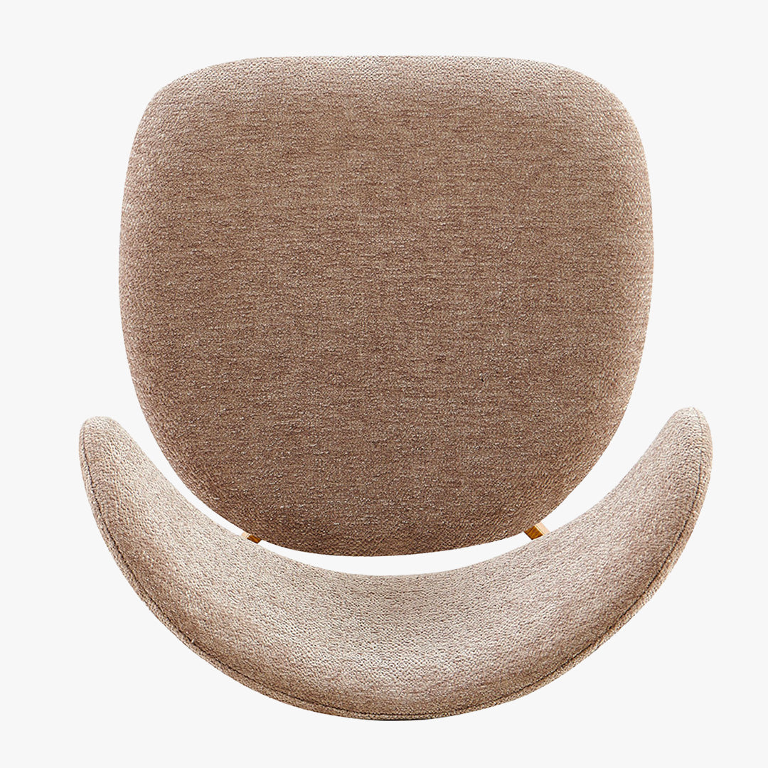 COCO Lot de 2 chaises en tissu taupe piètement en métal couleur bois