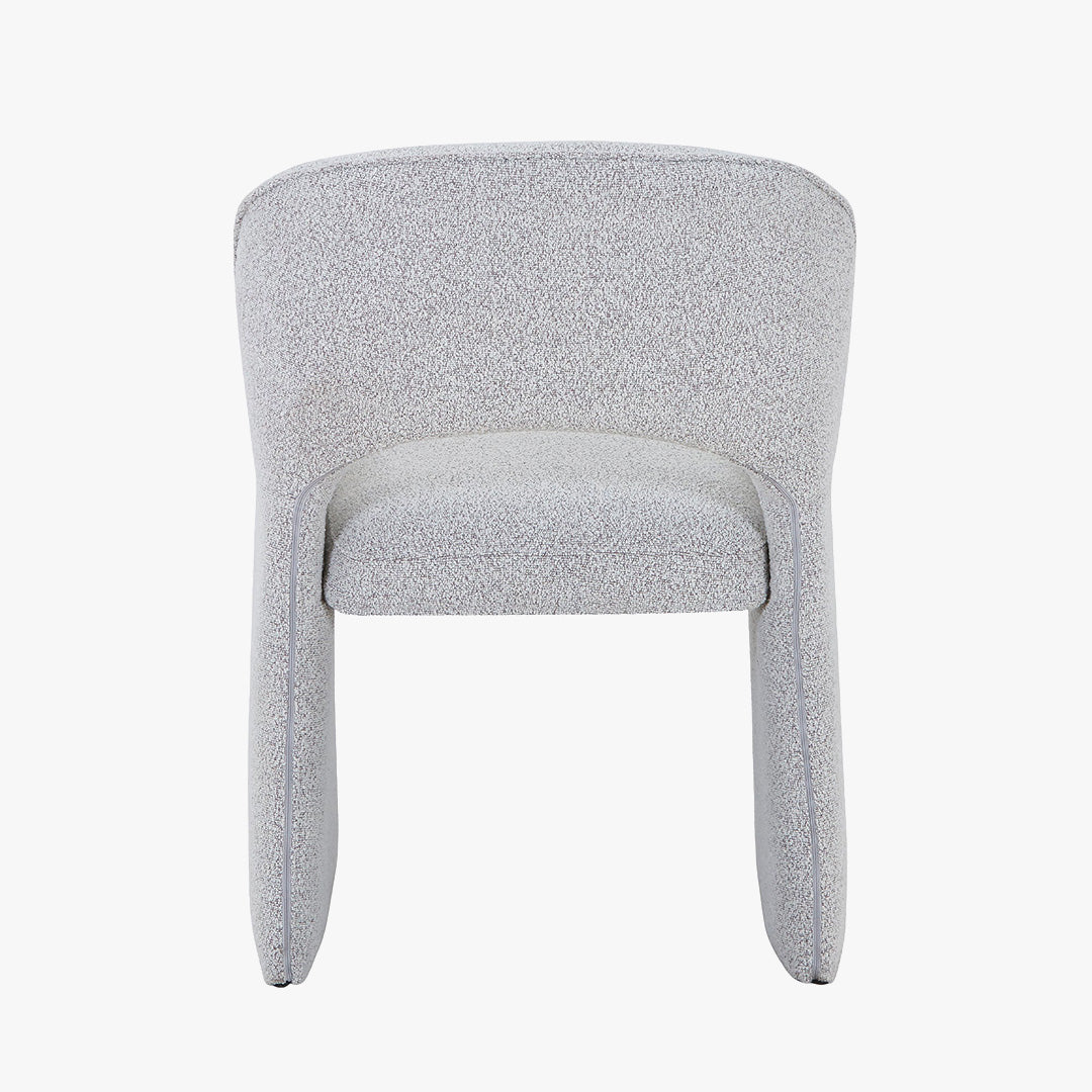 ALESIA Fauteuil tissu bouclette gris