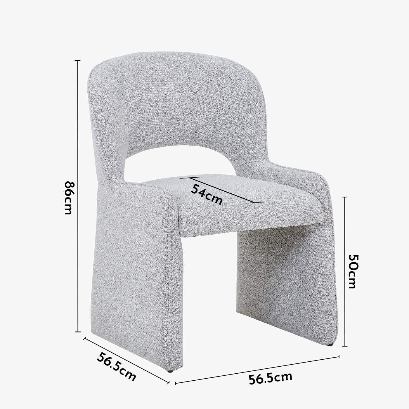 ALESIA Fauteuil tissu bouclette gris