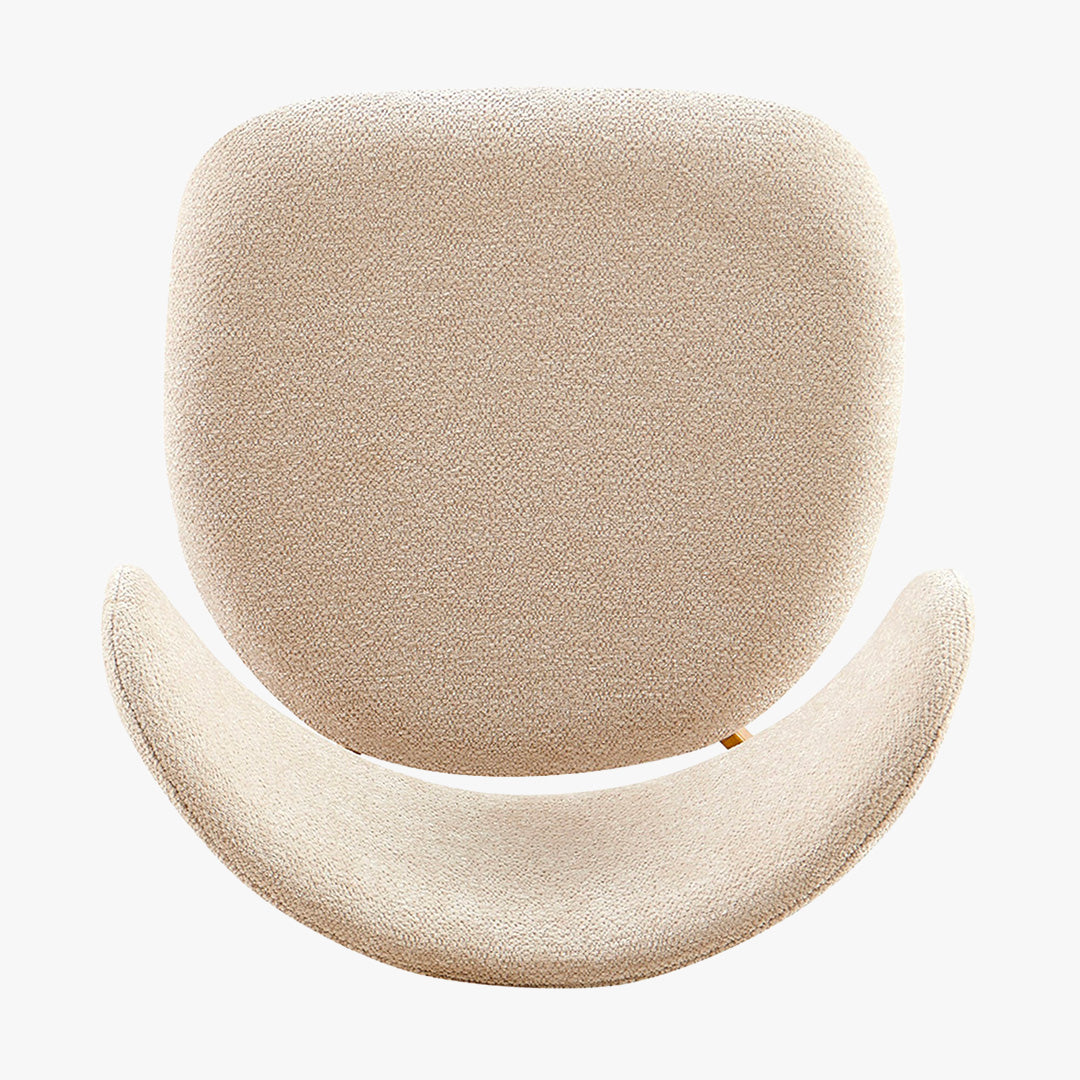 COCO Lot de 2 chaises en tissu beige piètement en métal couleur bois