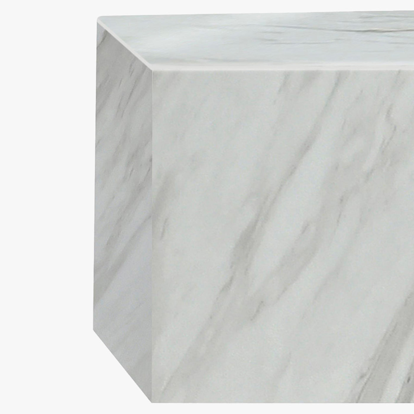 JASMIA Table basse carré marbre d'ingénierie blanc