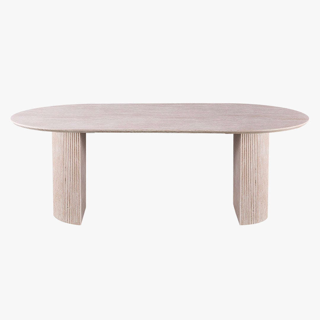 LAGOS - 200 Table à manger ovale couleur travertin 200 cm