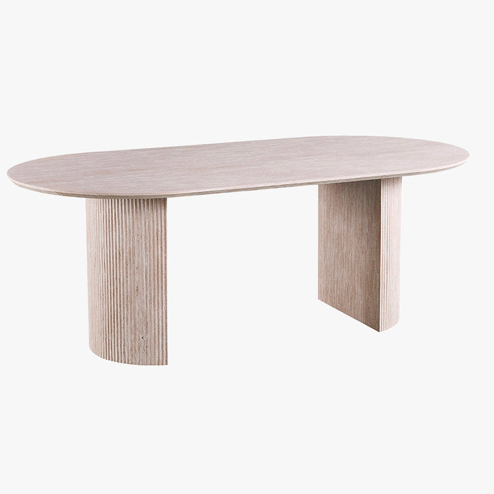 LAGOS - 200 Table à manger ovale couleur travertin 200 cm