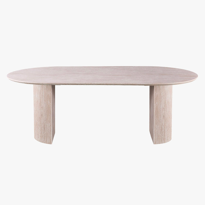 LAGOS - 220 Table à manger ovale couleur travertin 220 cm