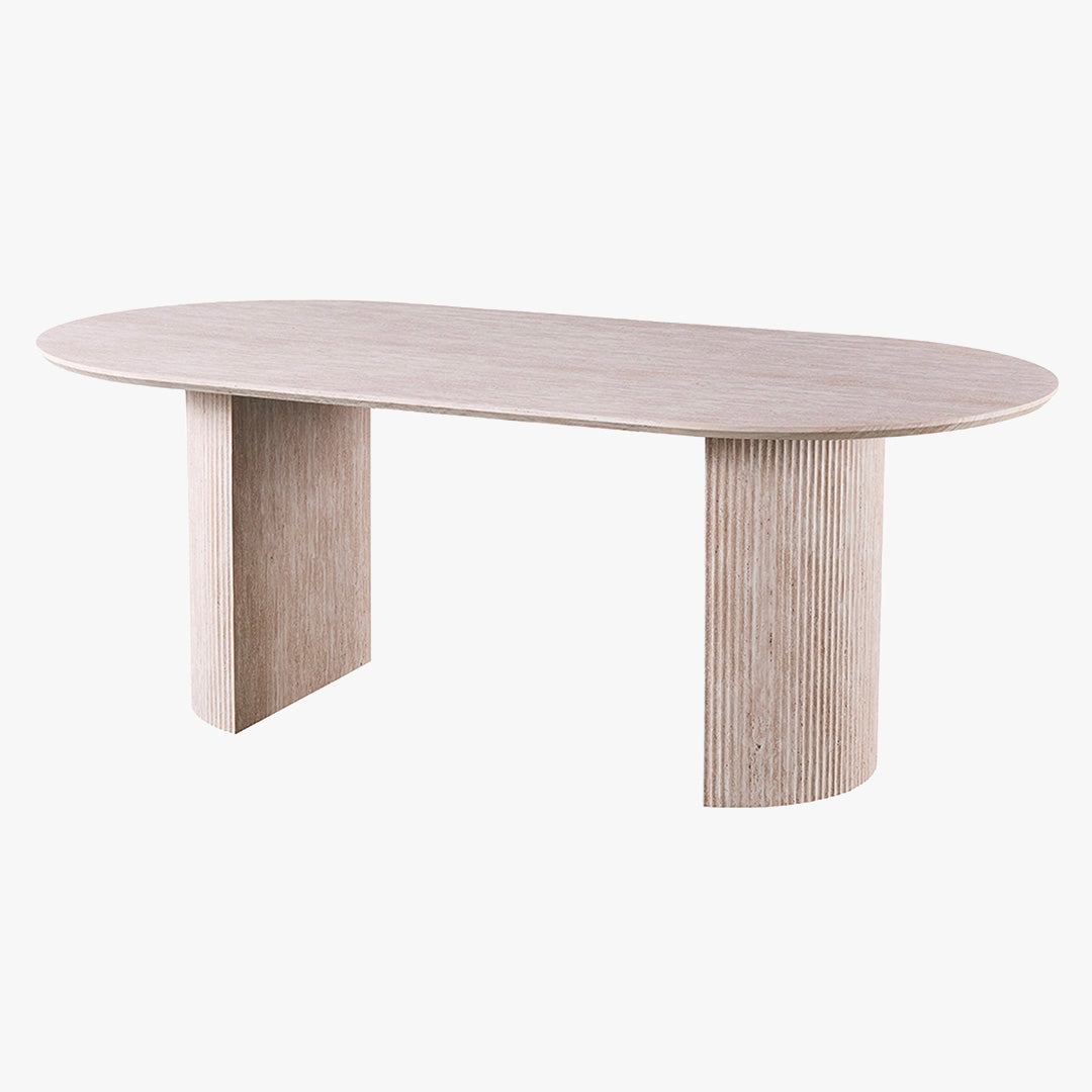 LAGOS - 220 Table à manger ovale couleur travertin 220 cm