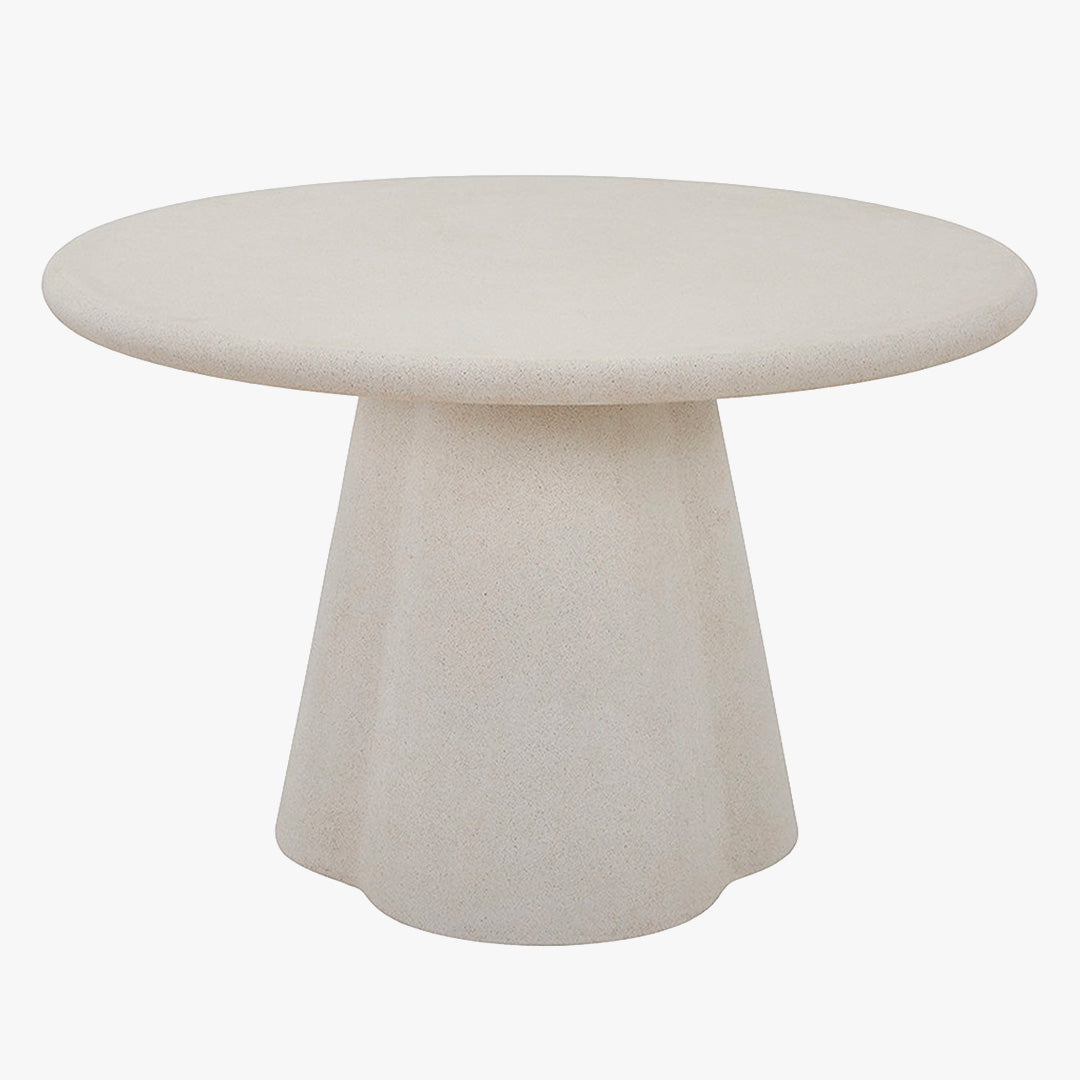 FARO Table à manger ronde couleur ciment 120 cm