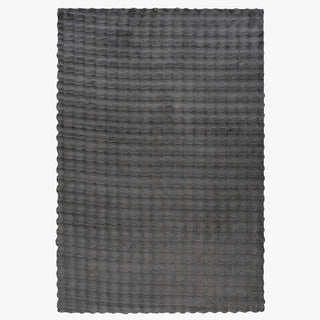 HARMONY Tapis en tissu doux à motif quadrillé gris foncé- 160x230 cm