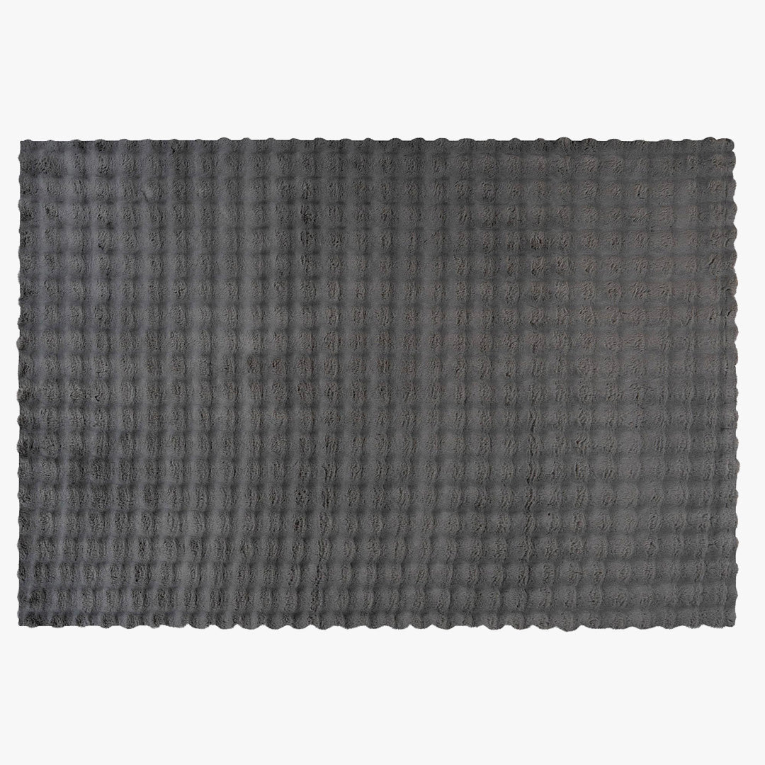 HARMONY Tapis en tissu doux à motif quadrillé gris foncé- 160x230 cm