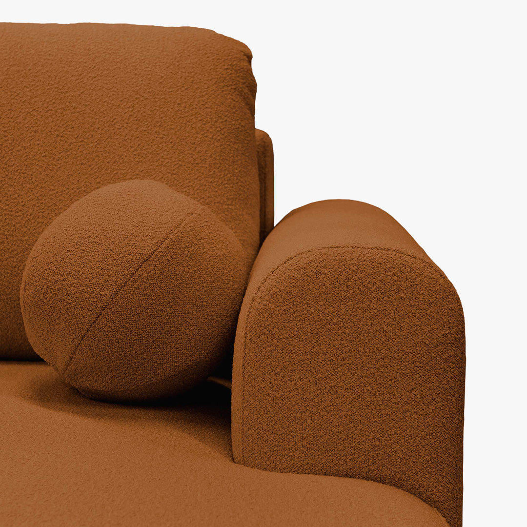 TYLAN Canapé d’angle convertible avec coffre effet peau de mouton orange - Angle droit